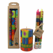 Load image into Gallery viewer, Hand-Painted Dinner Candles, Pair (Shahida Design)