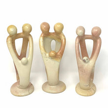 Load image into Gallery viewer, Natural 8-inch Tall Soapstone Family Sculpture - 2 Parents 1 Child - Smolart