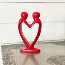 Load image into Gallery viewer, Handcrafted Soapstone Lover's Heart Sculpture in Red - Smolart