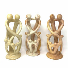 Load image into Gallery viewer, Natural 8-inch Tall Soapstone Family Sculpture - 2 Parents 4 Children - Smolart