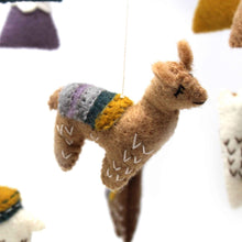 Load image into Gallery viewer, Hand Crafted Felt Little Llamas Mobile