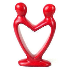 Load image into Gallery viewer, Handcrafted Soapstone Lover's Heart Sculpture in Red - Smolart