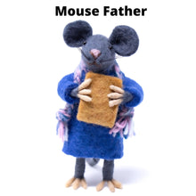 Load image into Gallery viewer, Family of Mice Handmade Fel Collectibles, Set of Five