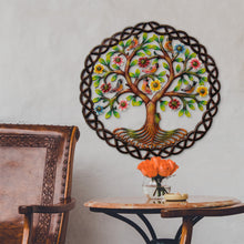 Load image into Gallery viewer, Rooted Tree of Life in Circle Haitian Metal Drum Wall Art