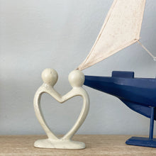 Load image into Gallery viewer, Handcrafted Soapstone Lover's Heart Sculpture in White - Smolart
