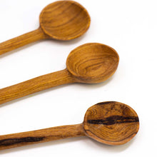 Load image into Gallery viewer, Simple Batik Olive Wood Appetizer Set of 3 (Fork, Spoon, Spreader)