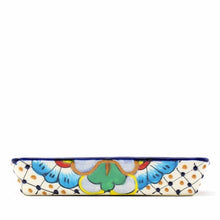 Load image into Gallery viewer, Handmade Pottery 9" Divided Platter, Dots & Flowers - Encantada