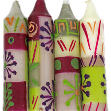 Load image into Gallery viewer, Hand-Painted 4" Dinner or Shabbat Candles, Set of 4 (Kileo Design)