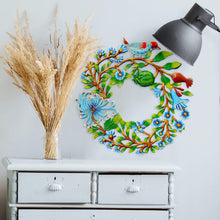 Load image into Gallery viewer, Blue Bird Door Wreath Haitian Metal Drum Wall Art