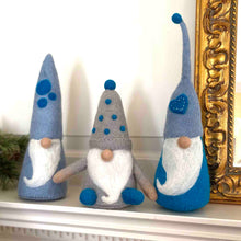 Load image into Gallery viewer, Winter Blues Felt Gnomes Trio, Set of 3
