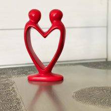 Load image into Gallery viewer, Handcrafted Soapstone Lover's Heart Sculpture in Red - Smolart