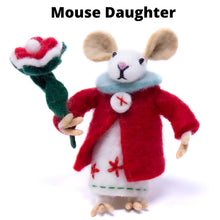 Load image into Gallery viewer, Family of Mice Handmade Fel Collectibles, Set of Five
