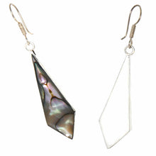 Load image into Gallery viewer, Abalone Diamond-Shaped Dangle Earrings