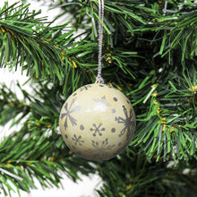 Load image into Gallery viewer, Handpainted Ornaments, Silver Snowflakes - Pack of 3