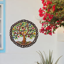 Load image into Gallery viewer, Rooted Tree of Life in Circle Haitian Metal Drum Wall Art