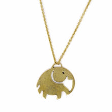 Load image into Gallery viewer, Elephant Pendant Brass Necklace