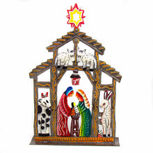 Load image into Gallery viewer, Haitian Metal Drum Tabletop Nativity with Barn Animals