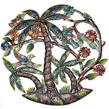 Load image into Gallery viewer, Colorful Palm Trees Hand Painted Metal Wall Art - Croix des Bouquets