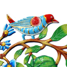 Load image into Gallery viewer, Blue Bird Door Wreath Haitian Metal Drum Wall Art