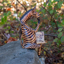 Load image into Gallery viewer, Thinking Zebra Carved Jacaranda Wood Sculpture Shelf Decor