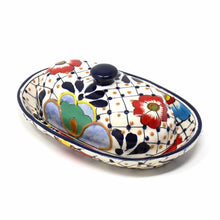 Load image into Gallery viewer, Handmade Pottery Butter Dish, Dots & Flowers - Encantada