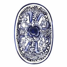 Load image into Gallery viewer, Handmade Pottery Butter Dish, Blue Flower - Encantada