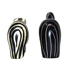 Load image into Gallery viewer, Zebra Soapstone Sculptures, Set of 2