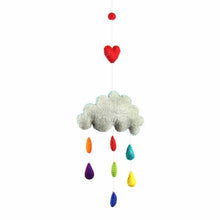 Load image into Gallery viewer, Rainbow Raindrops Felt Mobile Hanging Room Decor
