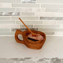 Load image into Gallery viewer, Reclaimed Olive Wood Salt Pot - Kahero Farm - Kenya