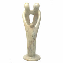 Load image into Gallery viewer, Natural 8-inch Tall Soapstone Family Sculpture - 2 Parents 1 Child - Smolart