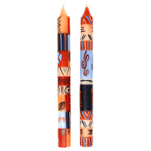 Load image into Gallery viewer, Hand Painted Candles in Uzushi Design (pair of tapers) - Nobunto