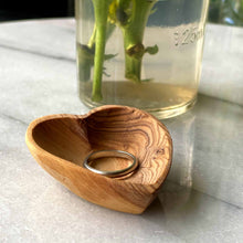 Load image into Gallery viewer, Petite Olive Wood Heart Trinket Bowls - Set of 2