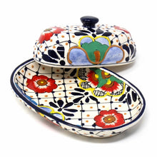 Load image into Gallery viewer, Handmade Pottery Butter Dish, Dots & Flowers - Encantada