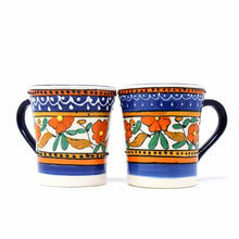 Load image into Gallery viewer, Flared Coffee Mugs - Orange and Blue, Set of Two - Encantada