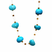 Load image into Gallery viewer, Floating Stone & Maasai Bead Necklace, Turquoise