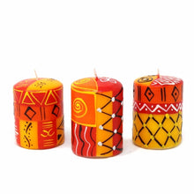 Load image into Gallery viewer, Set of Three Boxed Hand-Painted Candles - Zahabu Design - Nobunto