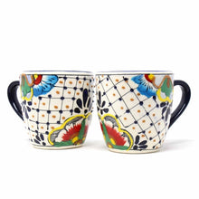 Load image into Gallery viewer, Rounded Mugs - Dots and Flowers, Set of Two - Encantada