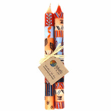 Load image into Gallery viewer, Hand Painted Candles in Uzushi Design (pair of tapers) - Nobunto