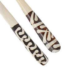 Load image into Gallery viewer, Long Batik Bone Appetizer Spoons, Set of 2