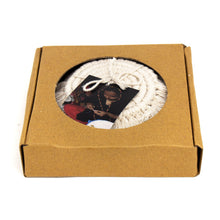 Load image into Gallery viewer, Macrame Coasters in Blush with fringe, Set of 4