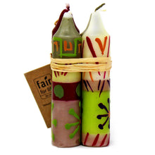 Load image into Gallery viewer, Hand-Painted 4" Dinner or Shabbat Candles, Set of 4 (Kileo Design)