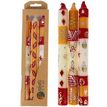 Load image into Gallery viewer, Tall Hand Painted Candles - Three in Box - Kimeta Design - Nobunto