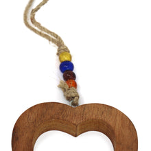 Load image into Gallery viewer, Handcrafted Wood Heart Chime with Iron Bell