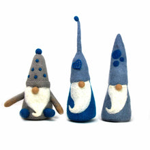 Load image into Gallery viewer, Winter Blues Felt Gnomes Trio, Set of 3