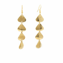 Load image into Gallery viewer, Geometric Tiered Brass Drop Earrings