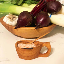 Load image into Gallery viewer, Reclaimed Olive Wood Salt Pot - Kahero Farm - Kenya