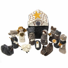 Load image into Gallery viewer, Felted Nativity 12-Piece Set