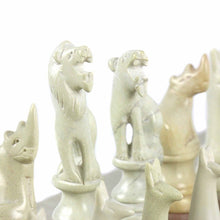 Load image into Gallery viewer, Hand Carved Soapstone Animal Chess Set - 15" Board - Smolart