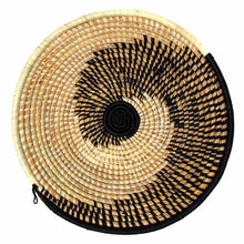 Load image into Gallery viewer, Woven Sisal Fruit Basket, Spiral Pattern in Natural/Black
