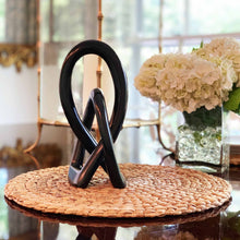 Load image into Gallery viewer, Soapstone Lovers Knot 10 inch Black